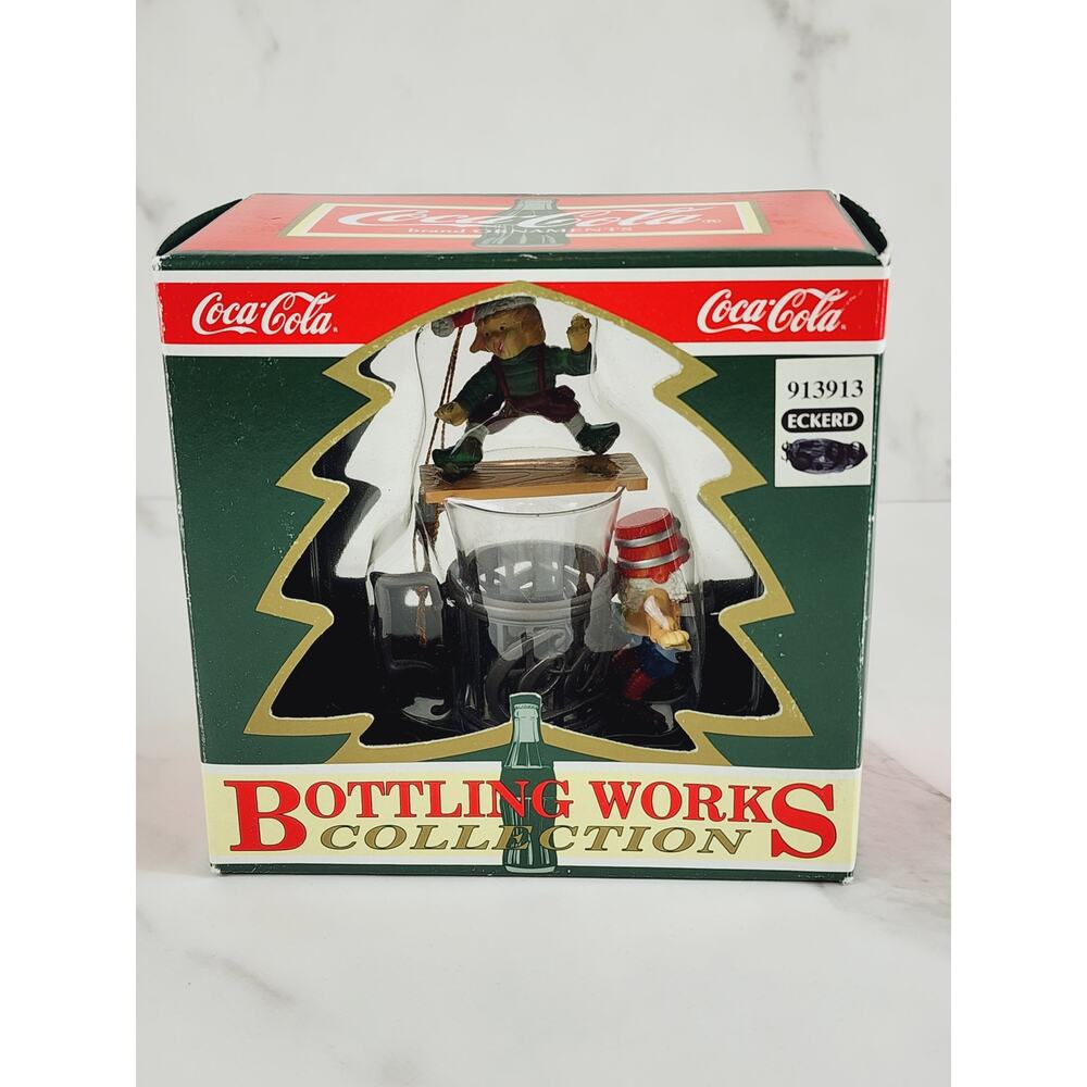 Coca Cola Ornament Fountain Glass Follies 1995 Christmas Holidays New w/ Box Vtg